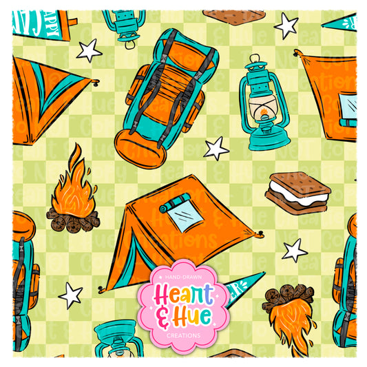 Happy Camper Seamless (Orange)