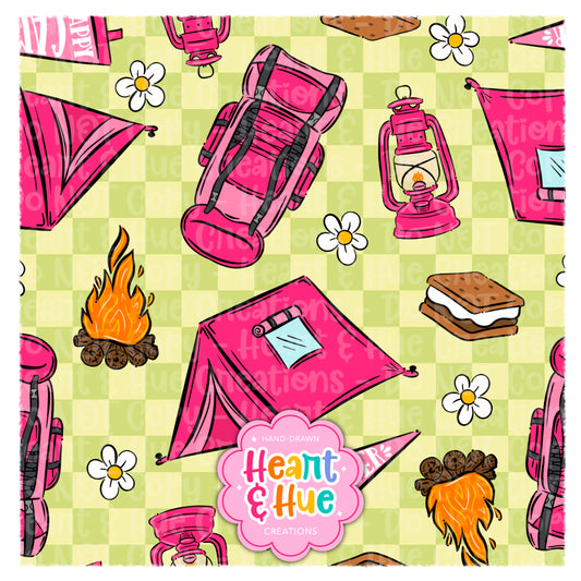 Happy Camper Seamless (Pink)