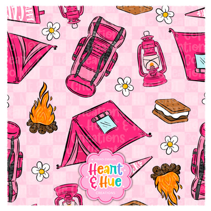 Happy Camper Seamless (Pink)