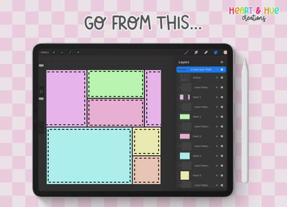Procreate Patchwork Pattern Kit - Templates & Brushes